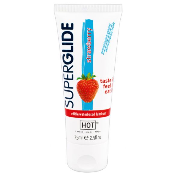 HOT Superglide Aardbei - eetbare glijmiddel (75 ml)