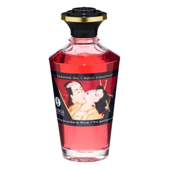 Shunga - Warming Massage Oil - Champagne-Strawberry (100ml)