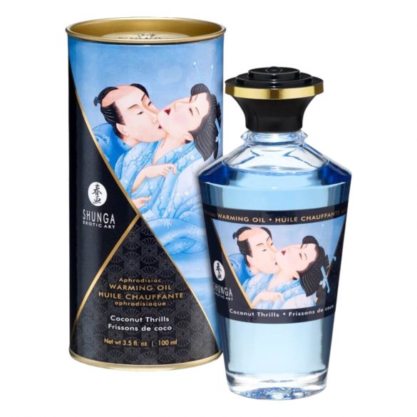 Shunga - hrejivý masážny olej - kokosový (100 ml)