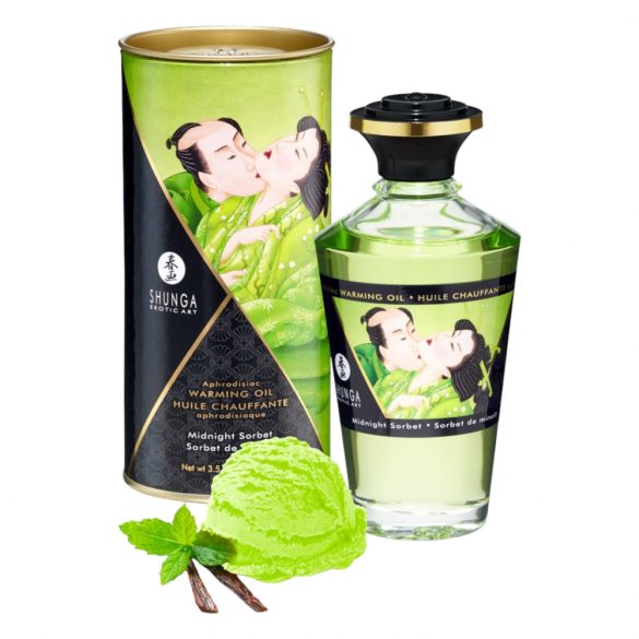 Shunga - θερμαντικό λάδι μασάζ - midnight sorbet (100ml)