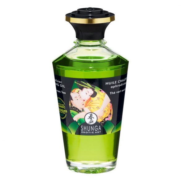 Ulei de masaj încălzitor Shunga - ceai verde (100ml)