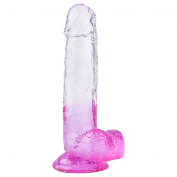 Sunfo - realistisk dildo med sugfot - 22 cm (transparent lila)