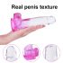 Sunfo - Suction Cup Realistic Dildo - 22cm (Clear-Purple)