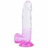 Sunfo - Suction Cup Realistic Dildo - 22cm (Clear-Purple)