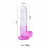 Sunfo - Suction Cup Realistic Dildo - 22cm (Clear-Purple)