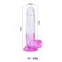 Sunfo - Suction Cup Realistic Dildo - 22cm (Clear-Purple)