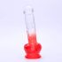 Sunfo - Saugnapf, realistischer Dildo mit Hoden - 21cm (transparent-rot)