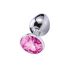 Sunfo - Metall Analplug mit Stein (Silber-Pink)