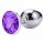 Sunfo - Metal Anal Plug with Gem (Silver-Purple)