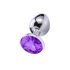 Sunfo - Metal Anal Dildo with Stone (Silver-Purple)