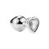 Sunfo - Metal Anal Dildo with Heart-Shaped Stone (Silver-White)