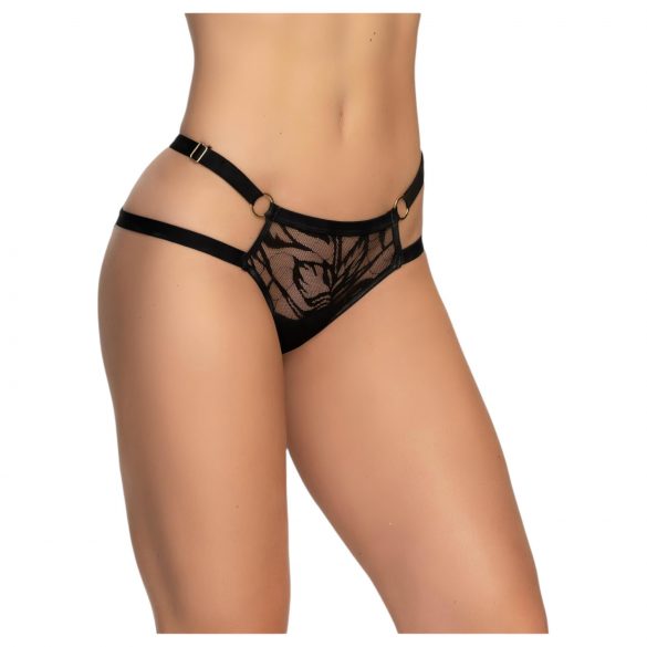 Patterned Chain Thong (Black)  - M/L