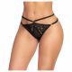 Patterned Strappy Open Panties (Black)