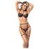 Mapalé - set van drie bandjeslingerie (zwart) - L/XL