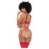 Mapalé - 3-Piece Bra Set with Cutout (Red-Nude)  - L/XL