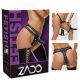 Doppio Dildo Imbracabile in Pelle con Due Interni (nera) - ZADO