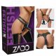 ZADO - leather harness with 2 inner dildos (black)