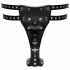 ZADO - leather harness with 2 inner dildos (black)