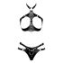 ZADO - Leather Harness Set with Strap-on Bottoms (Black)