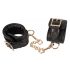 ZADO - Leather Wrist Cuffs with Short Chain (Black)