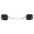 ZADO - Leather Wrist Cuffs with Short Chain (Black)