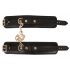 ZADO - Leather Wrist Cuffs with Short Chain (Black)