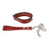 ZADO - leren halsband met riem (rood)