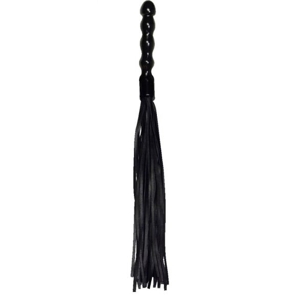 ZADO - Leather Whip with Wavy Handle (Black)