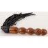 ZADO - Leather Whip with Wooden Dildo Handle (Black-Brown)