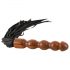 ZADO - Leather Whip with Wooden Dildo Handle (Black-Brown)