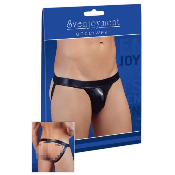 Slip Minimo Luccicante con Effetto Bagnato (Nero)  - XL