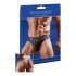 Tanga homme brillant avec insert transparent (noir) - M