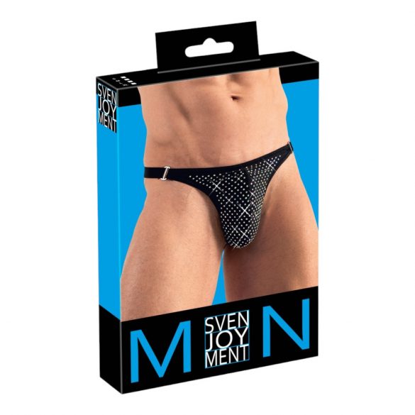 Svenjoyment - Strass-Besetzter Herren Tanga (Schwarz)  - M