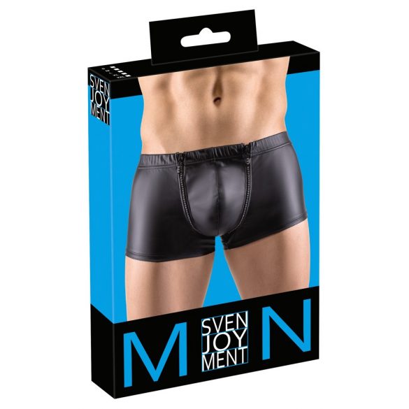 Svenjoyment - matné boxerky na zips s kamienkami (čierne) - M