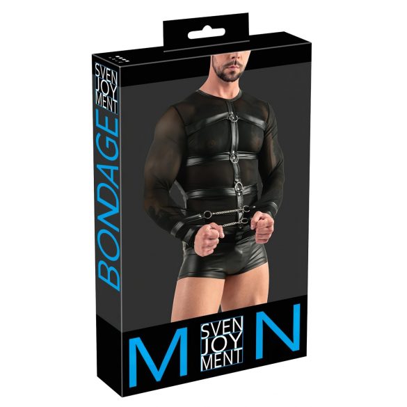 Svenjoyment - Men's Long Sleeve Shirt with Breast Padding (Black)  - L