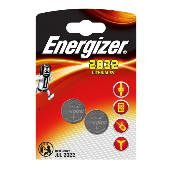 Pila a bottone al litio di lunga durata Energizer CR2032 (confezione da 2)