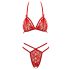 Cottelli - Open Lace Bra Set (Red)