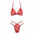 Cottelli - Open Lace Bra Set (Red)  - M