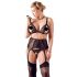 Cottelli Plus Size - Lace Lingerie Set (Black)  - XXL