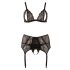 Cottelli Plus Size - Lace Lingerie Set (Black)  - XXL