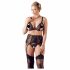 Cottelli Plus Size - Lace Lingerie Set (Black)  - XXXL