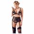 Cottelli Plus Size - Lace Lingerie Set (Black)  - XXXL