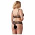 Cottelli Plus Size - Lingerieset van fijne kant (zwart) - XXL