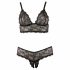 Cottelli Plus Size - Lingerieset van fijne kant (zwart) - XXXL