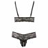 Cottelli Plus Size - Lingerieset van fijne kant (zwart) - XXXL