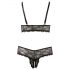 Cottelli Plus Size - Fine Lace Bra Set (Black) - XXXL