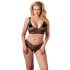 Cottelli Plus Size - set sutien din dantelă fină (negru)  - XXXXL