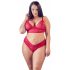 Cottelli Plus Size - zachte kanten beha set (rood)