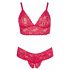 Cottelli Plus Size - zachte kanten beha set (rood)