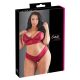 Cottelli Plus Size - set grudnjaka od meke čipke (crveni)  - 3XL